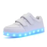 Chaussures enfant adulte lumire led 7 couleurs rechargeable usb - insfity - blanc - polyester - plat ...