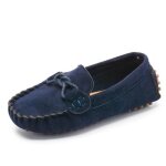 Chaussures pour enfants en cuir de vache bleu 2022 printemps dcontractes moccasins