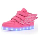 Chaussures enfant insfity avec ailes led - rose - lacets - plat