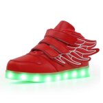 Chaussures enfant lumire led - insfity - avec ailes - rouge - scratch - plat