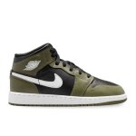 Chaussures enfant - nike - air jordan 1 mid (gs) - vert - lacets - synthétique Chaussures enfant - nike - air jordan 1 mid (gs) - vert - lacets - synthétique