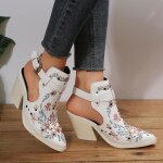 Chaussures dété pour dames brodées à talons hauts sandales à bout fermé sandales décontractées pour femmes ... Chaussures dété pour dames brodées à talons hauts sandales à bout fermé sandales décontractées pour femmes ...