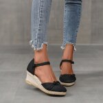 Chaussures dété pour dames plate - forme talon compensé sandales à bout fermé sandales décontractées ... Chaussures dété pour dames plate - forme talon compensé sandales à bout fermé sandales décontractées ...