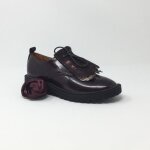 Chaussures femme - armistice - rock derby patent - bordeaux - blanc - semelle paisse ultra - light