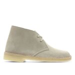 Chaussures femme - clarks originals - desert boot en daim marron cola - semelle en crpe - lacets