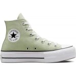 Chaussures pour femme - converse - chuck taylor all star platform - vert - textile - lacets - plat