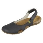 Chaussures femme el naturalista wakataua - cuir noir - lacets - talon plat