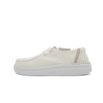 Chaussures femme - hey dude wendy rise w - blanc - tige textile - lacets �lastiques