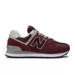 Chaussures femme new balance 574 en cuir marron - talon plat - lacets