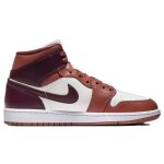 Chaussures pour femme - nike - air jordan 1 mid - cuir - lacets - blanc bq6472 - 200