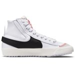 Chaussures pour femme nike blazer mid 77 jumbo dq1471 - 100 - blanc - cuir - lacets - plat