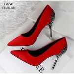 Chaussure femme - nouveau mode corenne - rouge - talons aiguilles - lacets