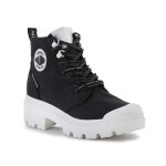 Chaussures femme palladium pallabase metro noir - tige moyenne - lacets - talon plat