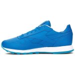 Chaussures femme reebok classic leather face - bleu - cuir - lacets - plat