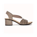 Chaussures femme rieker 6467764 beige - talon plat 5cm - lacets