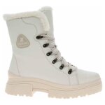 Chaussures femme rieker w037280 en cuir blanc  lacets - plat - basse