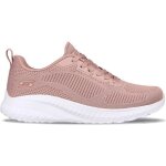 Chaussure femme - skechers - bobs sport squad chaos - lacets - rose - textile