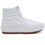 Chaussure pour femme vans sk8 - hi stacked - blanc - lacets - textile
