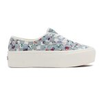 Chaussures femme - vans - woven authentic stackform bleu - plate - forme paisse - lacets