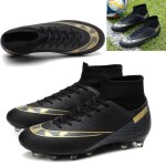 Chaussures de football - zgeer - high top spike crampons - noir - synthtique - respirant