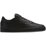 Baskets reebok classics club c 85 - homme - noir - lacets - plat - cuir