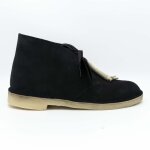 Chaussure homme clarks desert boot bleu - cuir sud - lacets - semelle lgrement surleve
