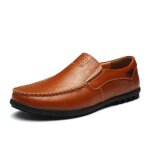 Chaussures homme en cuir synthétique mocassin marque de luxe - marron Chaussures homme en cuir synthétique mocassin marque de luxe - marron