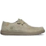 Chaussures homme skechers melson - raymon marron - lacets - textile - plat - adulte