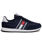 Chaussures homme - tommy jeans - runner casual essential - bleu - lacets - textile