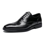 Chaussures � lacets en cuir derby mariage oxford business brogues - homme - noir