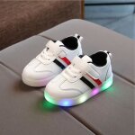Chaussures led lumineuses pour bb - toddler - noir - lacets - textile - plat