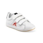 Chaussures de lifestyle enfant le coq sportif courtclassic - blanc / rouge - scratch - textile - plat ...
