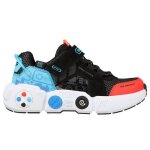 Skechers game kicks gametronix - sneakers enfant gar�on noir / blanc / bleu / rouge scratch m�moire de ...