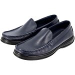 Chaussure médical homme mocassin en véritable cuir bleu 087 Chaussure médical homme mocassin en véritable cuir bleu 087
