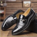Chaussure mocassin noir homme élégant en cuir pu pour cérémonie et mariage Chaussure mocassin noir homme élégant en cuir pu pour cérémonie et mariage