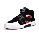 Chaussures montantes basket homme mode pu chaussures de sport noir - rouge