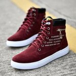 Chaussures montantes homme en cuir rouge - mode chaussure skate shoes