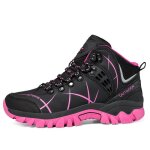 Chaussures montantes randonn�e femme respirant trekking outdoor - noir - rose
