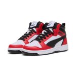 Chaussures multisport - puma - rebound v6 mid - blanc / rouge / noir - construction montante - amorti ... Chaussures multisport - puma - rebound v6 mid - blanc / rouge / noir - construction montante - amorti ...