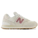 Chaussures new balance 574 femme beige wl574qc2 - plat - lacets - textile