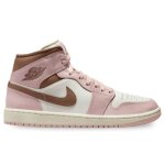Chaussures - nike - air jordan 1 mid - femme - rose - cuir