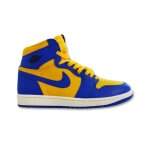 Chaussures nike air jordan 1 retro high og - femme - bleu - cuir - lacets - plat