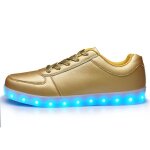 Chaussures or unisexe led multicolores clignotantes sport sneaker