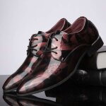 Chaussures oxford homme en cuir verni rouge - mariage et grande taille