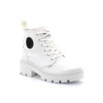 Chaussures palladium pallabase twill blanc homme - textile - talon haut - embout en caoutchouc
