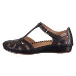 Chaussures pikolinos pvallarta noir - femme / adulte - cuir - compens - boucle de serrage