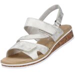 Rieker sandale femme beige compens�e 35 mm - fermeture scratch confort