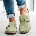 Chaussures  plateforme pour femmes - vitata - pantoufles  enfiler avec boucle de couleur unie