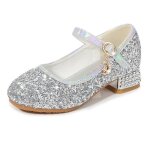 Chaussures de princesse argente pour fille - femme avec paillettes