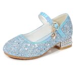 Chaussures de princesse pour fille - femme en paillettes bleues